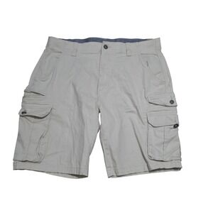 Iron Mens Beige Khaki Cargo Shorts Multi Pocket Utility Work Hiking Shorts 36
